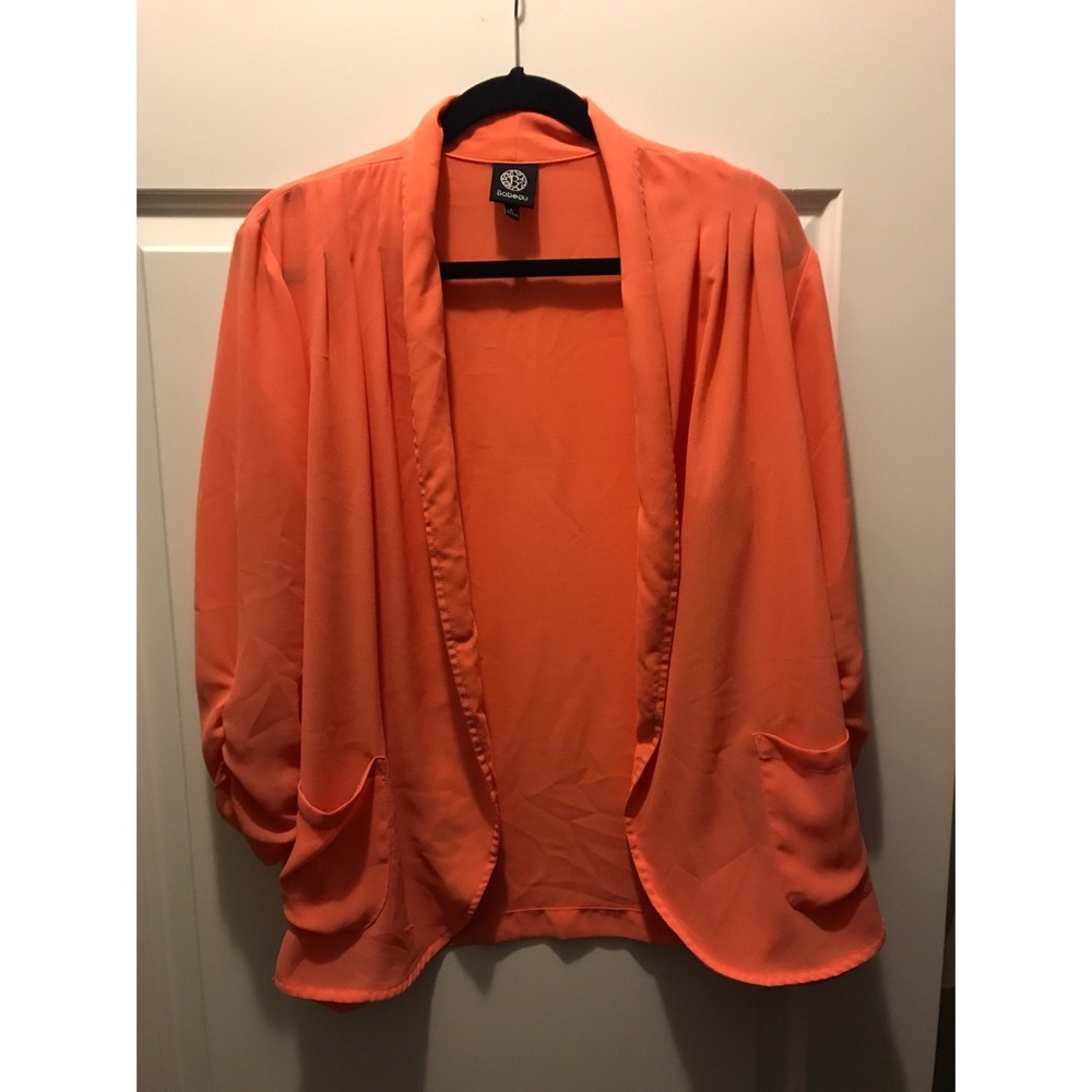 Bobeau Coral Sheer Blazer: Size L